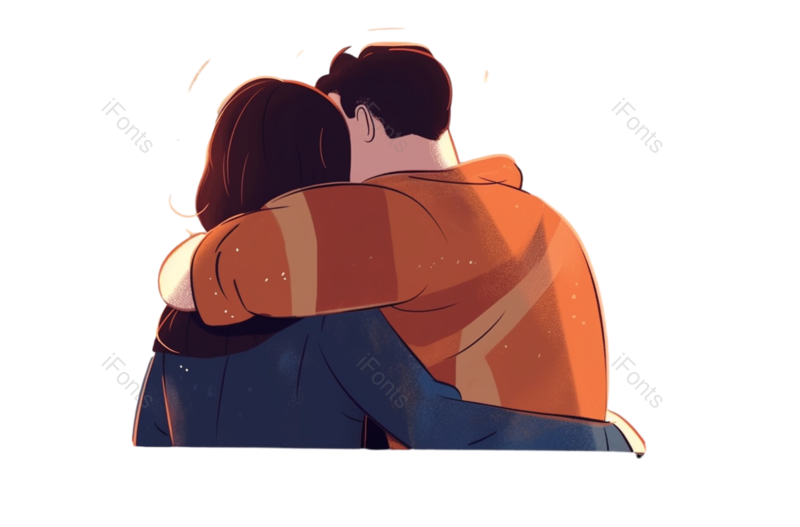 元素图片,卡通元素,牵手PNG,女人免抠素材